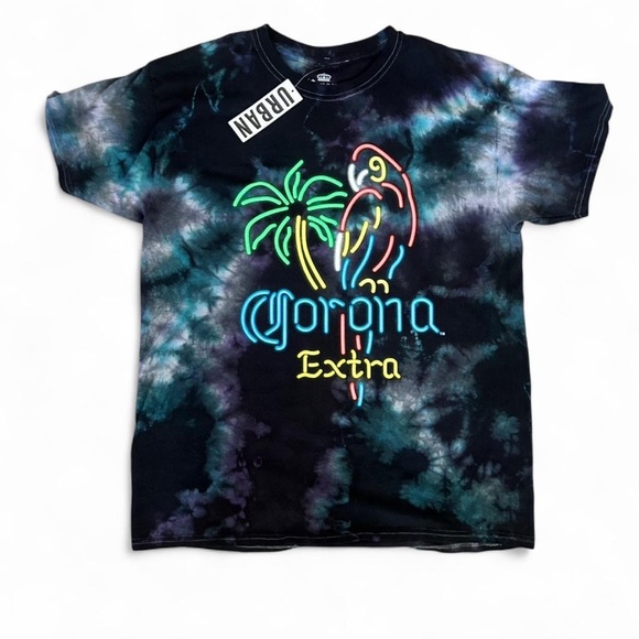 Ripple Other - Corona Extra Tie-Dye Parrot Tee - Black and Green